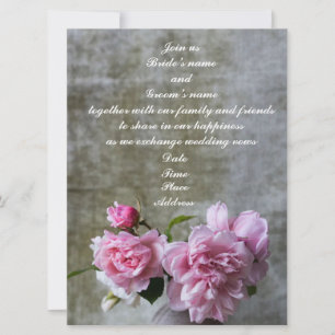 Convites de Casamento Peônia Graciosa