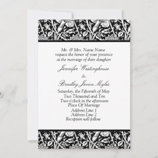 Convites De Casamento Personalizado A Preto E Bran