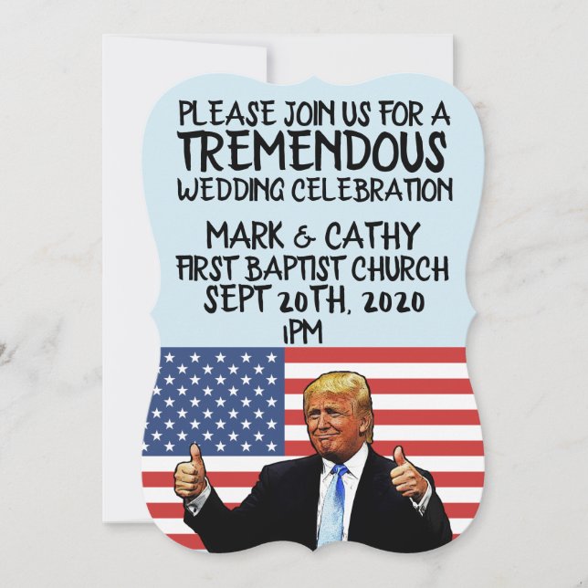 CONVITES DE CASAMENTO PERSONALIZADOS DE TRUMP DONA (Frente)