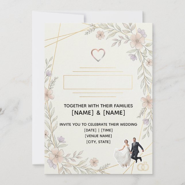 Convites de Casamento Personalizáveis e Editáveis (Frente)