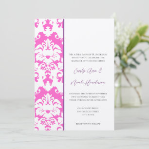 Convites de Casamento Plum & Pink Damask
