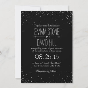 Convites de Casamento Pontos de Confetes Simples
