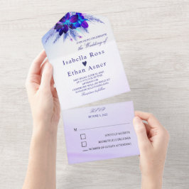 Convites de Casamento Prata e Roxo