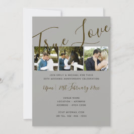 Convites de Casamento PRATA para 25º Aniversário C