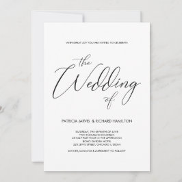 Convites de Casamento Preto e Branco com Letreiro 
