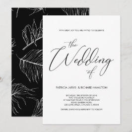 Convites de Casamento Preto e Branco com Letreiro