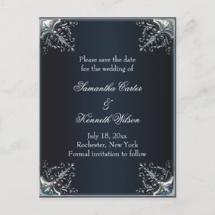 Convites de Casamento Preto Satin Gravata Preta