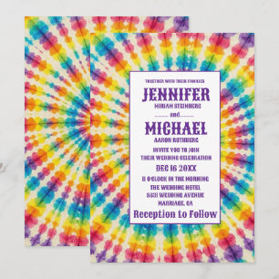 Convites de Casamento Psicanálisedos com Tie Dye