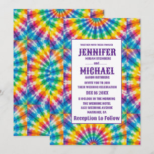 Convites de Casamento Psicanálisedos com Tie Dye