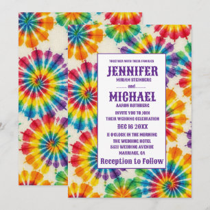 Convites de Casamento Psicanédicos Tie Dye
