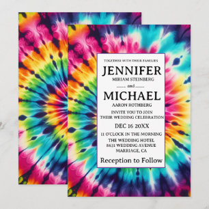 Convites de Casamento Psicanédicos Tie Dye