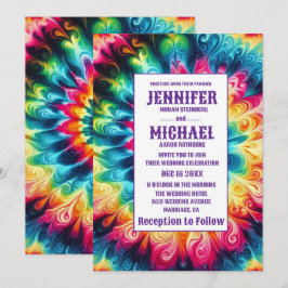 Convites de Casamento Psicanédicos Tie Dye