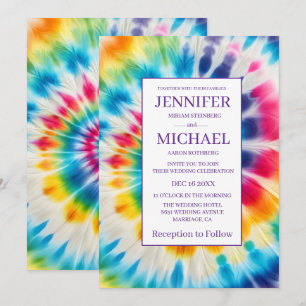 Convites de Casamento Psicanodélicos Tie Dye