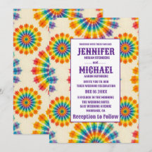 Convites de Casamento Psicanodélicos Tie Dye