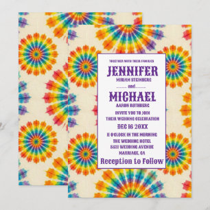 Convites de Casamento Psicanodélicos Tie Dye