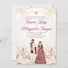 Convites de casamento Punjabi & cartões Anand Kara