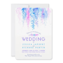 Convites de casamento púrpura azuis de videira