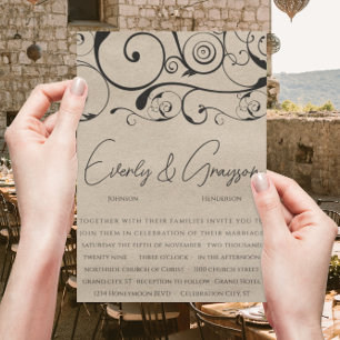 Convites de Casamento Redemoinho Preto