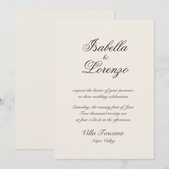 Convites de Casamento Românticos com Caligrafia To (Frente/Verso)