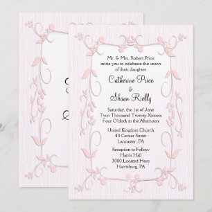 Convites De Casamento Rosa Delicado