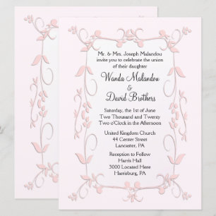 Convites De Casamento Rosa Delicado