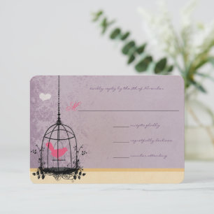 Convites de Casamento Rosa Passarinho e Berinjela