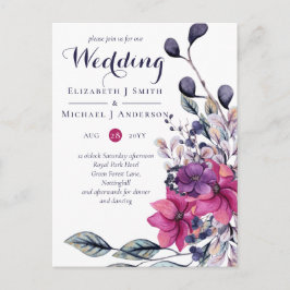 CONVITES DE CASAMENTO rosa púrpura da Fúchsia do O