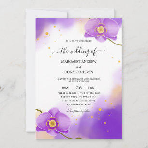 convites de casamento roxo gladiolus