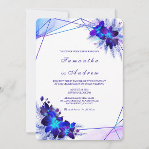 Convites de Casamento Roxo Turquesa