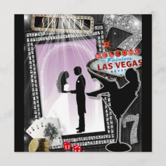 convites de casamento roxos de Vegas