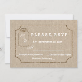 Convites de Casamento  | RSVP de Canvas Mason Jar 