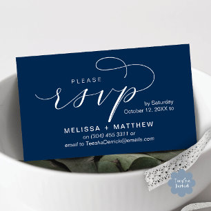 Convites de casamento RSVP Lembrete Moderno Minima
