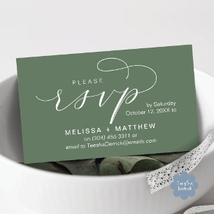 Convites de casamento RSVP Lembrete Moderno Minima