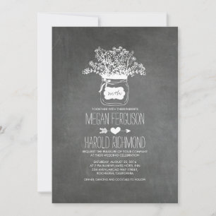 Convites de casamento Russos de Chalkboard Mason J