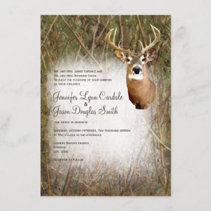 Convites de casamento Rustic Camo Hunting Deer Ant