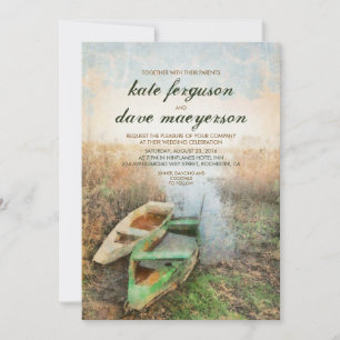 Convites De Casamento Rustic Canoe Waterfront