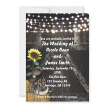 Convites de Casamento Rústico de Celeiro Country W