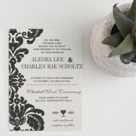 Convites de Casamento Rústico Luxuoso Vintage Pret