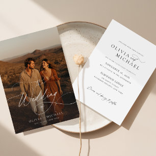 Convites de Casamento Rústicos Boho com Foto e Let