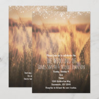 Convites de Casamento Rústicos Campo de Trigo