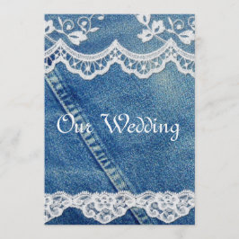 Convites de Casamento Rústicos Country Denim e Ren