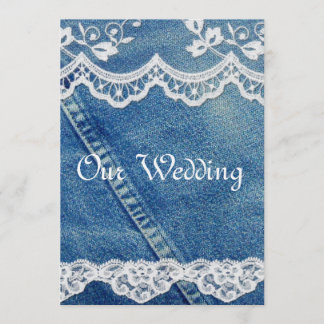 Convites de Casamento Rústicos Country Denim e Ren