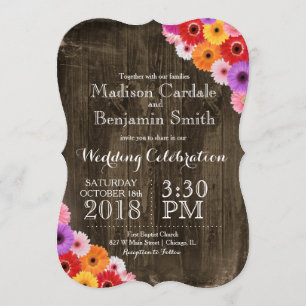 Convites de casamento rústicos da madeira do