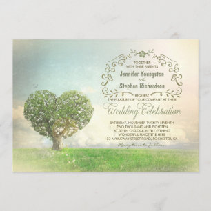 Convites de casamento rústicos para o coração d