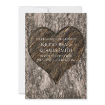 Convites de Casamento Rústicos Tronco de Árvore Ta