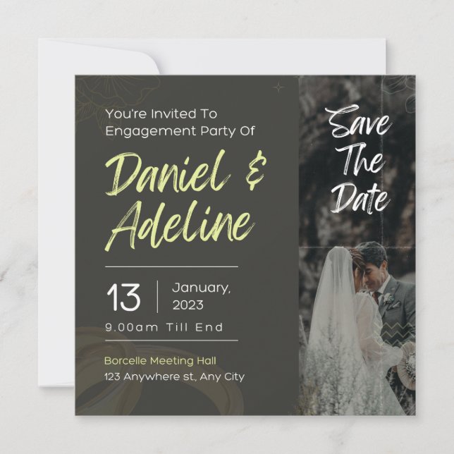 Convites de Casamento Save The Dates (Frente)