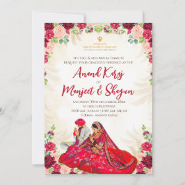 convites de casamento Sikh & convites Anand Karaj