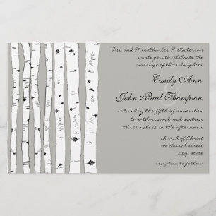 Convites de Casamento Silver Cloud Birch Tree