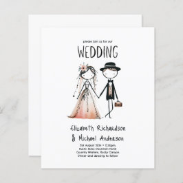 Convites de casamento Simples de Corte de Noiva De