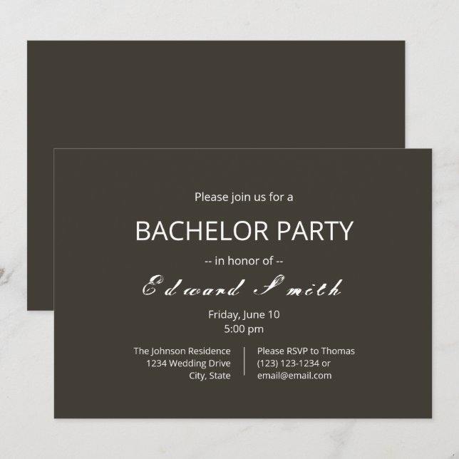 Convites de Casamento Simples para Despedida de So (Frente/Verso)